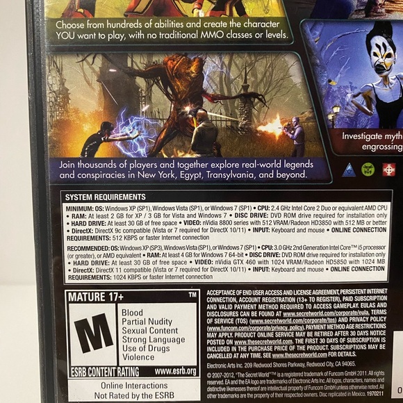 The Secret World PC DVD ROM Software Video Game Computer Game EA 2012 - Picture 11 of 12